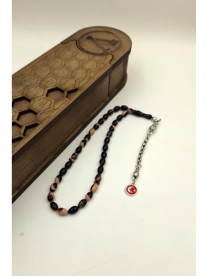 İbrahim Altıntaş Hareli Krem -Kahverengi Bilekboy Arpa Kesim Kehribar Tespih