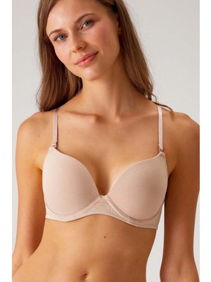Pierre Cardin Rome Soft Push Up / Yarı Destekli Tak-Çıkar Askılı Pamuklu Sütyen Ten 6401