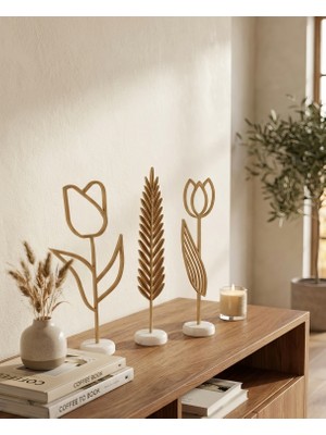 Bayan Rottenmeier Dekoratif 3 Lü Çiçekler Dekoratif Obje - Biblo - Dekor