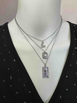 Uno Di Famiglia 3 ' Lü Charm Seti Yıldızlı Kolye , Fiyonklu Kolye , Kutup Yıldızı Figürlü Kolye