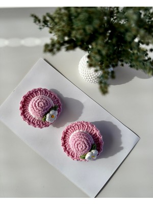 Livadesign7 Yenidoğan Bebek Tokası El Emeği Karma Şapka 2'li Klips Saçsız Bebek Toka Seti - Hediyelik