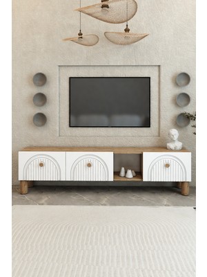 İzco Design Bohem Model 3 Kapaklı Tv Ünitesi - Mdf Membran Kapak | 180 cm