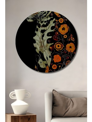 Görkemli Jaguar Sanat Tablosu Yuvarlak Duvar Tablosu