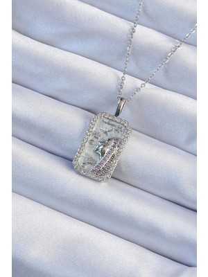 Shopwave 316L Çelik Zincir Gümüş Renk Zirkon Taşlı Yüz Figürlü Tarot Kolye - TJ-BKO9240