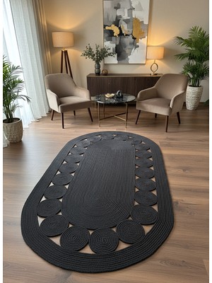 Rose'n Home JÜTRV455 Elde Dokuma Doğal Jüt Hasır Halı