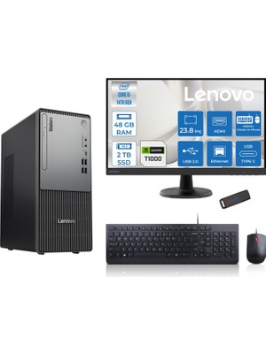 Lenovo Thinkcentre Neo 50T Gen5 Intel Core I5 14400 48GB Ddr5 2tb SSD 23.8 Inç Monitör Freedos Quadro T1000 4gb Masaüstü Bilgisayar 10002412UAS1CF00F19 + Zetta Flash Bellek