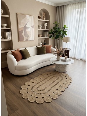 Rose'n Home JÜT-C12 Elde Dokuma Doğal Jüt Hasır Halı