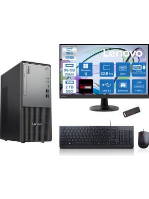 Lenovo Thinkcentre Neo 50T Gen5 Intel Core I5 14400 96GB Ddr5 2tb SSD 23.8 Inç Monitör Windows 11 Pro Radeon RX550 4gb Masaüstü Bilgisayar 5502412UAS1CF00P29 + Zetta Flash Bellek