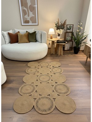 Rose'n Home JÜT-855 Elde Dokuma Doğal Jüt Hasır Halı