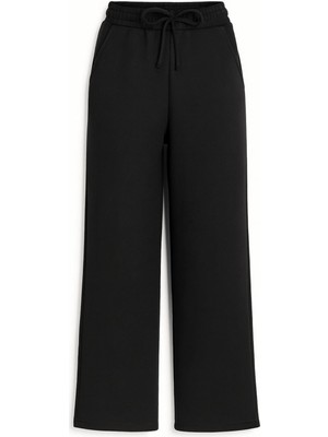 Mixray 4782 Kadın Beli Lastikli Selanik Palazzo Pantolon Siyah