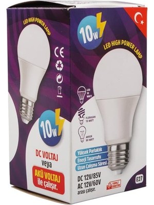 Zibox Powermaster PM-29496 E27 12 Volt 10 Watt 6500K Yerli Üretim Beyaz LED Ampul