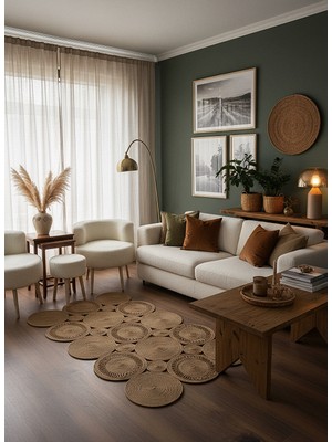 Rose'n Home JÜT-855 Elde Dokuma Doğal Jüt Hasır Halı