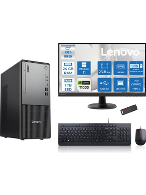 Lenovo Thinkcentre Neo 50T Gen5 Intel Core I5 14400 24GB Ddr5 1tb SSD 23.8 Inç Monitör Windows 11 Pro Quadro T1000 4gb Masaüstü Bilgisayar 10002412UAS1CF00P08 + Zetta Flash Bellek