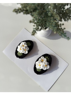 Livadesign7 Toka Hediye Paketi Çiçek Handmade 2'li Çıt Çıt Toka Seti