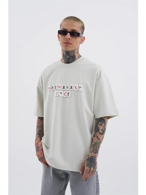 Machinist Erkek Mch Mahhong Baskılı Oversize Tişört Uzay Grisi