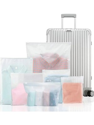 20 x 20 cm Fermuarlı Buzlu Kargo Poşeti -130MIKRON (10 Adet) Valiz ve Dolap Içi Düzenleyici Buzlu