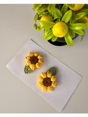 Livadesign7 Saç Tokası Özel Çiçek Tasarımı Handmade 2'li Çıt Çıt Toka Seti