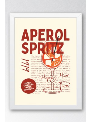 Aperol Spritz Temalı Çerçeveli Tablo – Modern Mutfak ve Bar Duvar Dekoru, Kokteyl Konseptli Poster