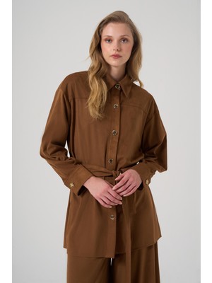 Centilmen Mascara Kuşaklı Taba Gömlek 2108