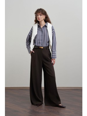 ALLDAY Acı Kahve-Pileli Polyviscon Pantolon