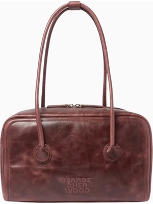 Marge Sherwood Boston El Yapımı Yıkanmış Deri Omuz Çantası, Uzun Saplı ve Organizatörlü