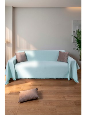 Rell Home Pamuklu Dokulu Ekru Koltuk Şalı 170X220 cm – Saçaklı Tv Battaniyesi & Dekoratif Koltuk Örtüsü