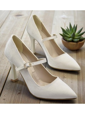 Ispartalılar 801 Kadın Topuklu Ayakkabı 9 cm Kadeh Topuk Abiye Düğün Nişan Ayakkabısı