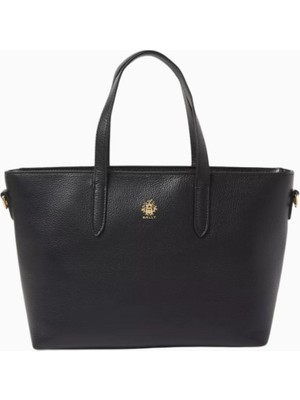 Bally Hera Siyah Grenli Buzağı Derisi, Lüks ve Zarif Yeni Sezon Büyük Tote Çanta