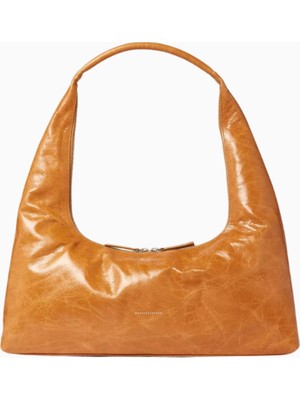 Marge Sherwood Large Hobo Omuz Çantası, Kahverengi Kırışık Deri ve Şık Günlük Tasarım