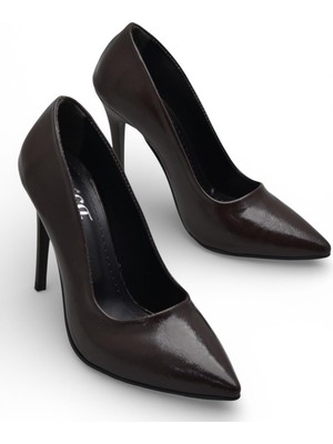 Ispartalılar 803 Stiletto Kadın Topuklu Ayakkabı 10,5 cm İnce Topuk Abiye Düğün Nişan Ayakkabısı