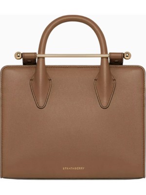 Strathberry Mini Tote Clay Smooth Calf, Deri Lüks El ve Omuz Çantası