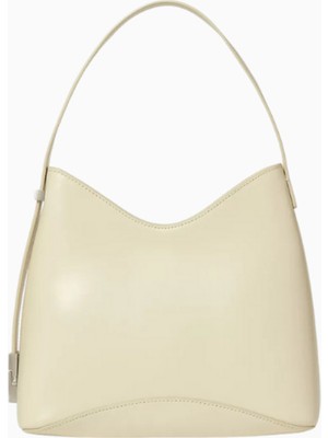 Mini Egg Off-White Deri Omuz Çantası, Minimalist ve Zarif Günlük Tasarım