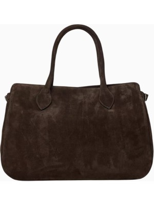 Reformation Oversized Patrizia Koyu Kahverengi Grenli Deri, Zarif ve Lüks Büyük Tote Çanta