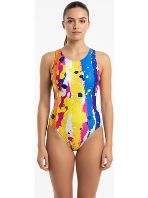 Karacan Desenli Kadın Yüzücü Mayo Xl