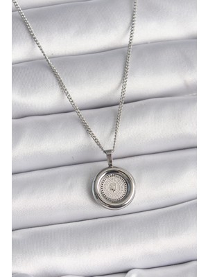 Shopwave 316L Çelik Gümüş Renk Zincir Gümüş Renk Altın Model Kadın Kolye - TJ-BKO9571