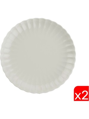 Kütahya Porselen Bone Luz Krem Pasta Tabağı 21CM 2 Li