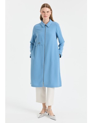 Esswaap Aksesuar Detaylı Fermuarlı Giyçık  Mavi