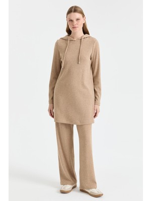 Esswaap Rahat Kesim Pantolonlu Takım  Vizon