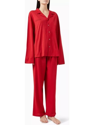 Pangaia Özel Tasarım 365 Organik Pamuk Pijama Takımı, Kırmızı