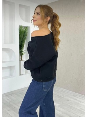 Leilaa Şardonlu Kayık Yaka Sweatshirt