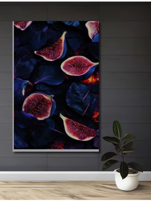 Mor Yapraklı Incir Sanat Ahşap Dekoratif Ev,antre,salon,ofis,mutfak,yatak Odası Tablo