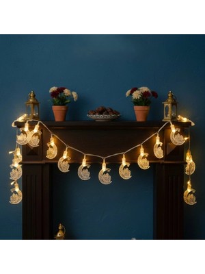 Ttt Nevamel Hilal Tasarımlı Ramazan Süslemesi 20 LED USB Aydınlatma