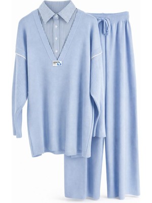 JOOQSTORE Gömlek Yaka Triko Takım