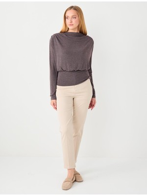 Jimmy Key Taş Yandan Cepli Yüksek Bel Normal Paça Dokuma Pantolon