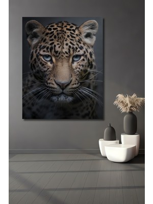 Leopar Desenli Soyut Yağlı Boya Görünümlü Ahşap Ev,antre,salon,ofis,mutfak,yatak Odası Tablo