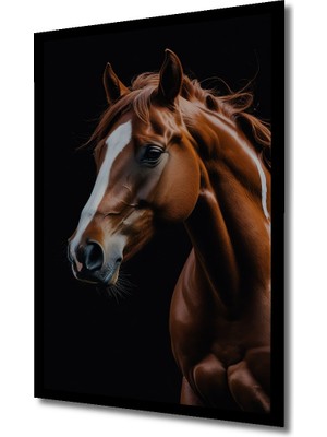Görkemli Kestane At Rölyef Sanat Ahşap Antre,salon,ofis,mutfak,yatak Odası Tablo Çerçeve Görünümlü