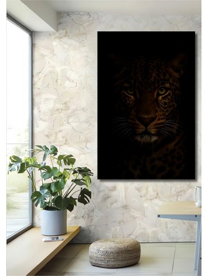 Aslan Gözlü Leopar Yağlı Boya Görünümlü Ahşap Dekoratif Ev,antre,salon,ofis,mutfak,yatak Odası Tablo