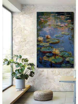 Su Safası Nilüfer Yağlı Boya Görünümlü Ev,antre,salon,ofis,mutfak,yatak Odası Tablo