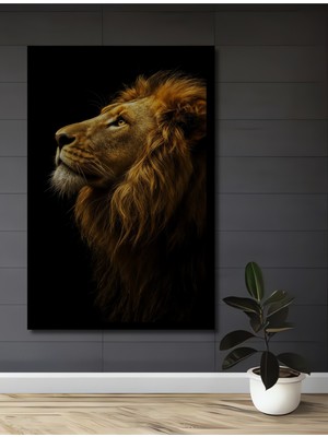 Aslan Yüce Kral Yağlı Boya Görünümlü Ahşap Ev,antre,ofis,mutfak,yatak Odası Tablo Çerçeve Görünümlü