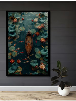 Görünmez Kıyıların Huzuru Yağlı Boya Görünümlü Ahşap Ev,antre,ofis,mutfak Tablo Çerçeve Görünümlü